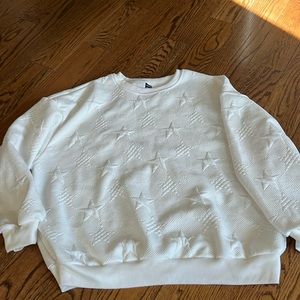 White Shein star pattern sweatshirt. Never worn.